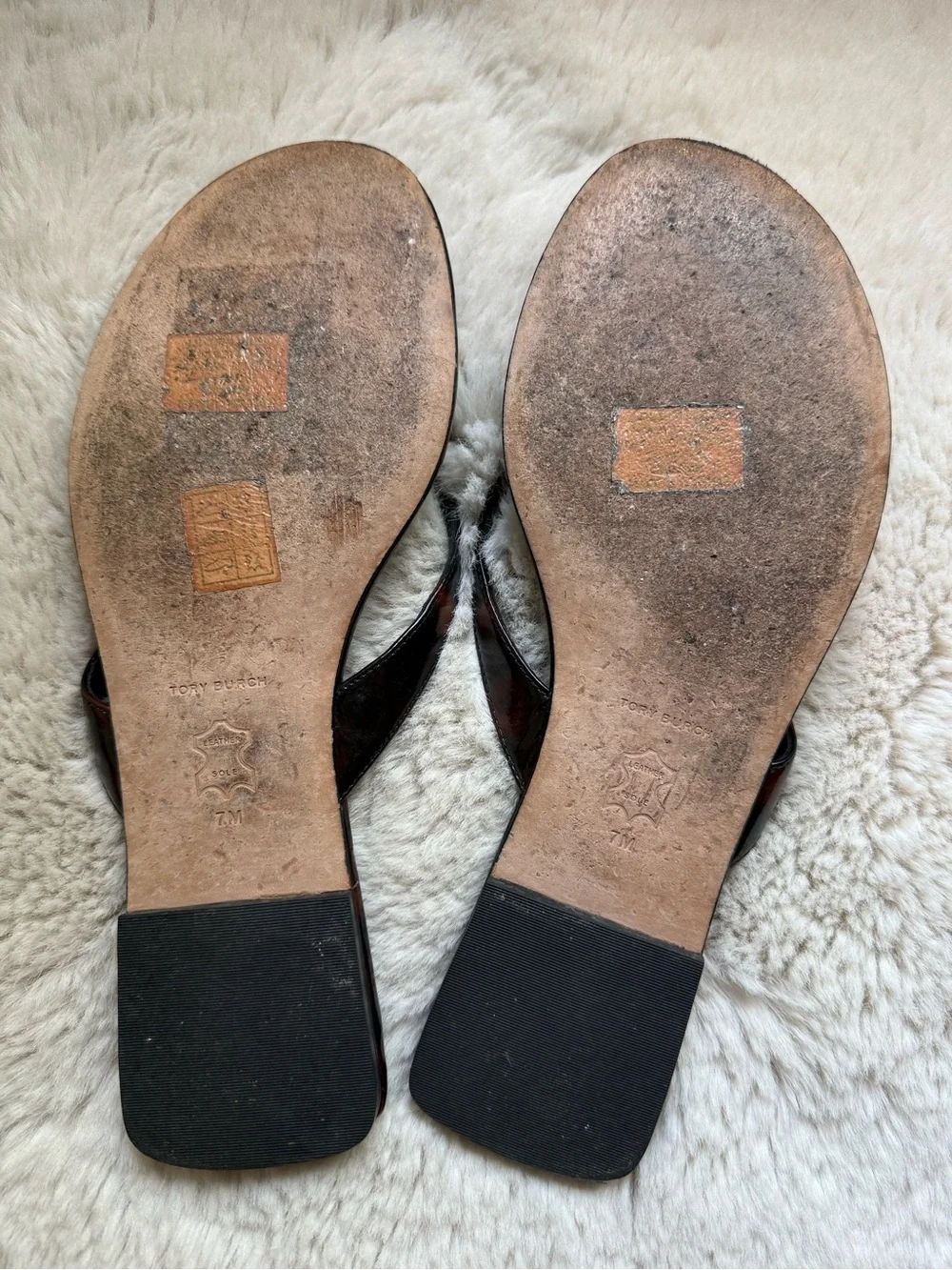 Tory burch Chelsea Women's Tortoise Shell Flip Flops Size 7M